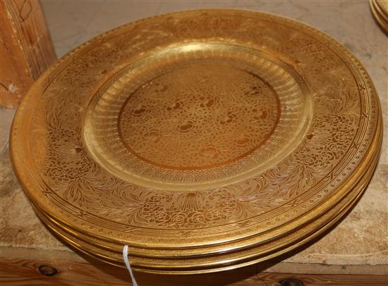 7 Mintons gilt plates